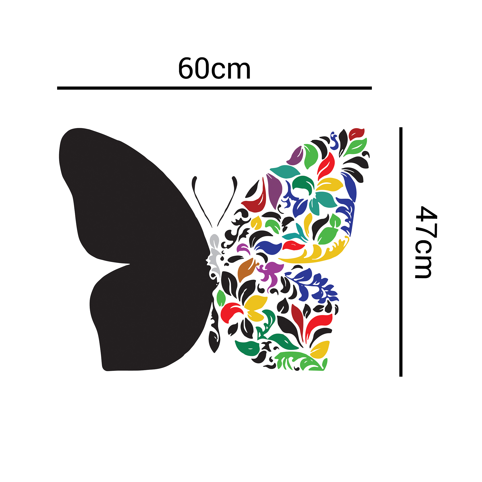 wkbutteroct153 Wall Kriti Colorful Butterfly Vinyl Wall Sticker - Image 2