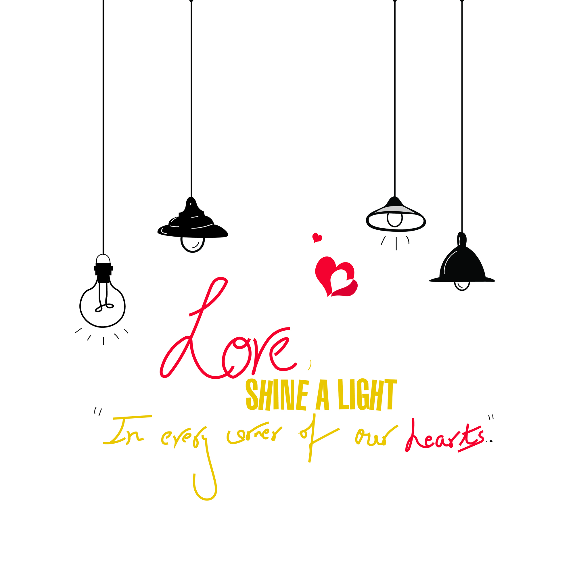 wkheartoct147 Wall Kriti Love Shine a light Vinyl Wall Sticker - Image 3