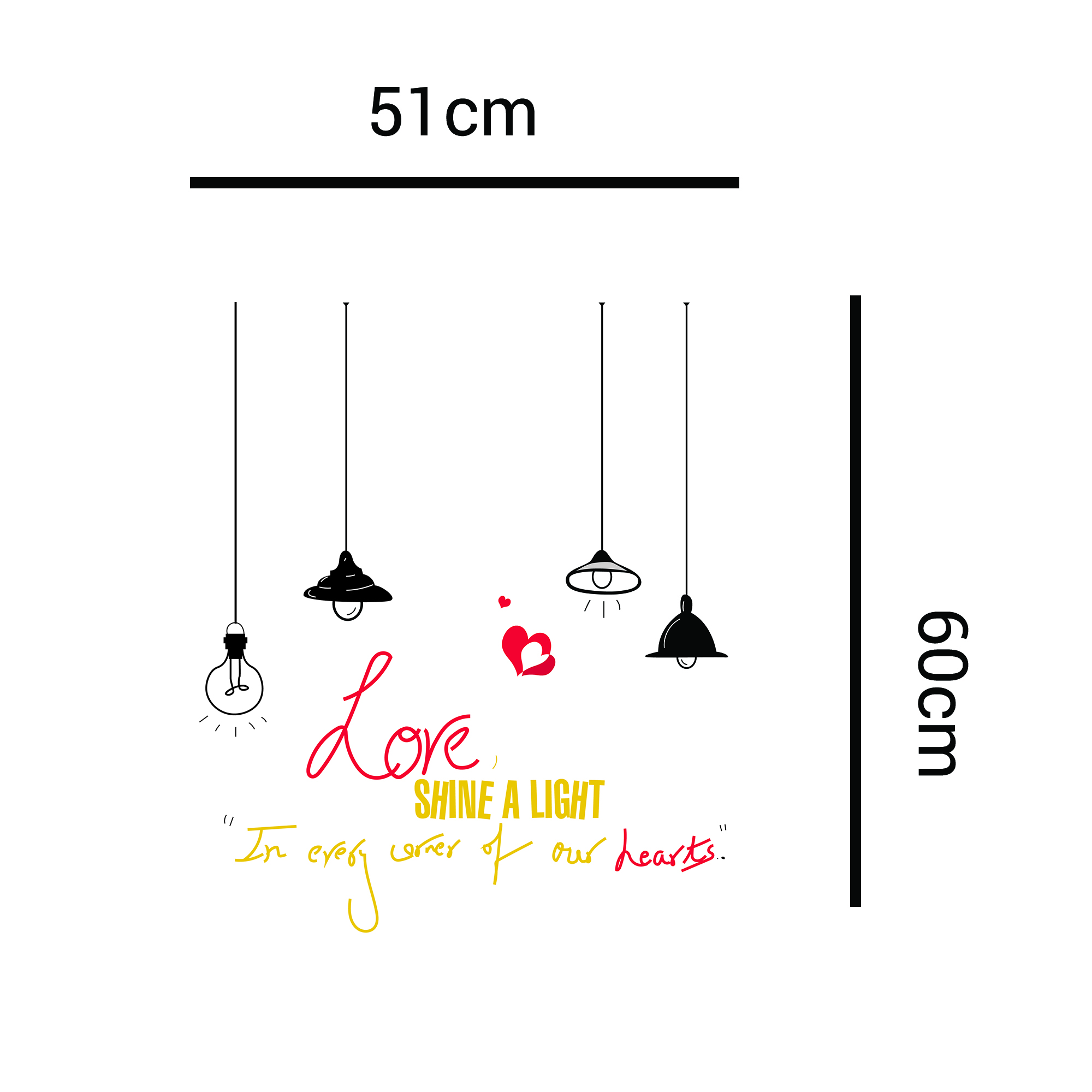 wkheartoct147 Wall Kriti Love Shine a light Vinyl Wall Sticker - Image 2