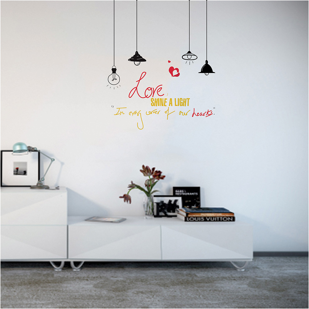 wkheartoct147 Wall Kriti Love Shine a light Vinyl Wall Sticker