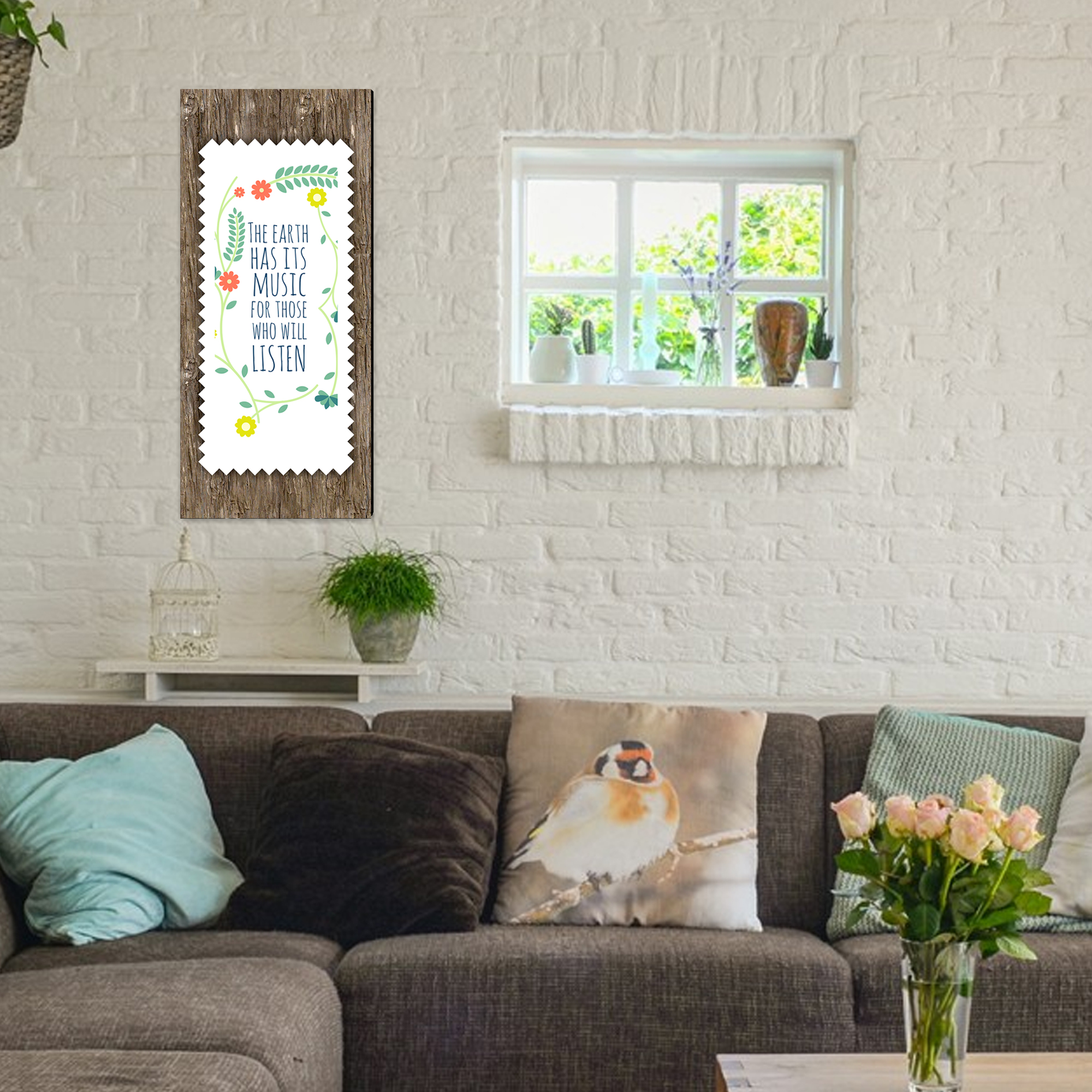 wkvp08 The Earth has its Music Vertical Wall Sign/Wall Painting - Image 3