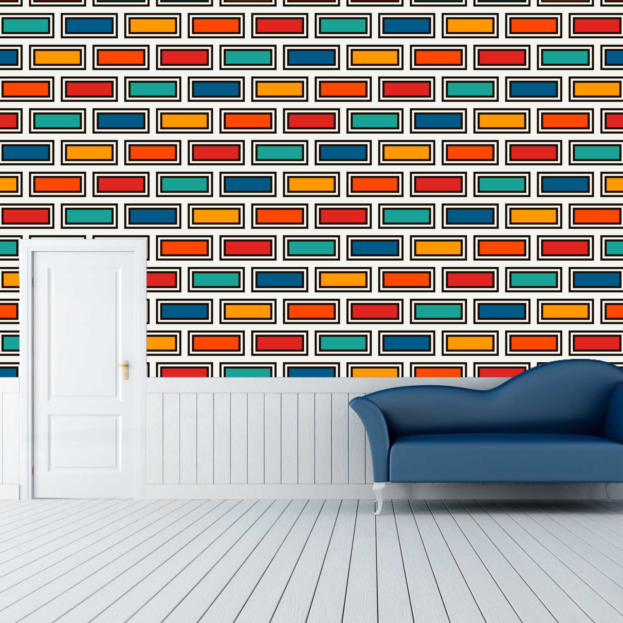 wkwallpaper08 Color Bricks Self Adhesive PVC Wallpaper /Sticker for Bedroom, Living Room,Kids Room, Office