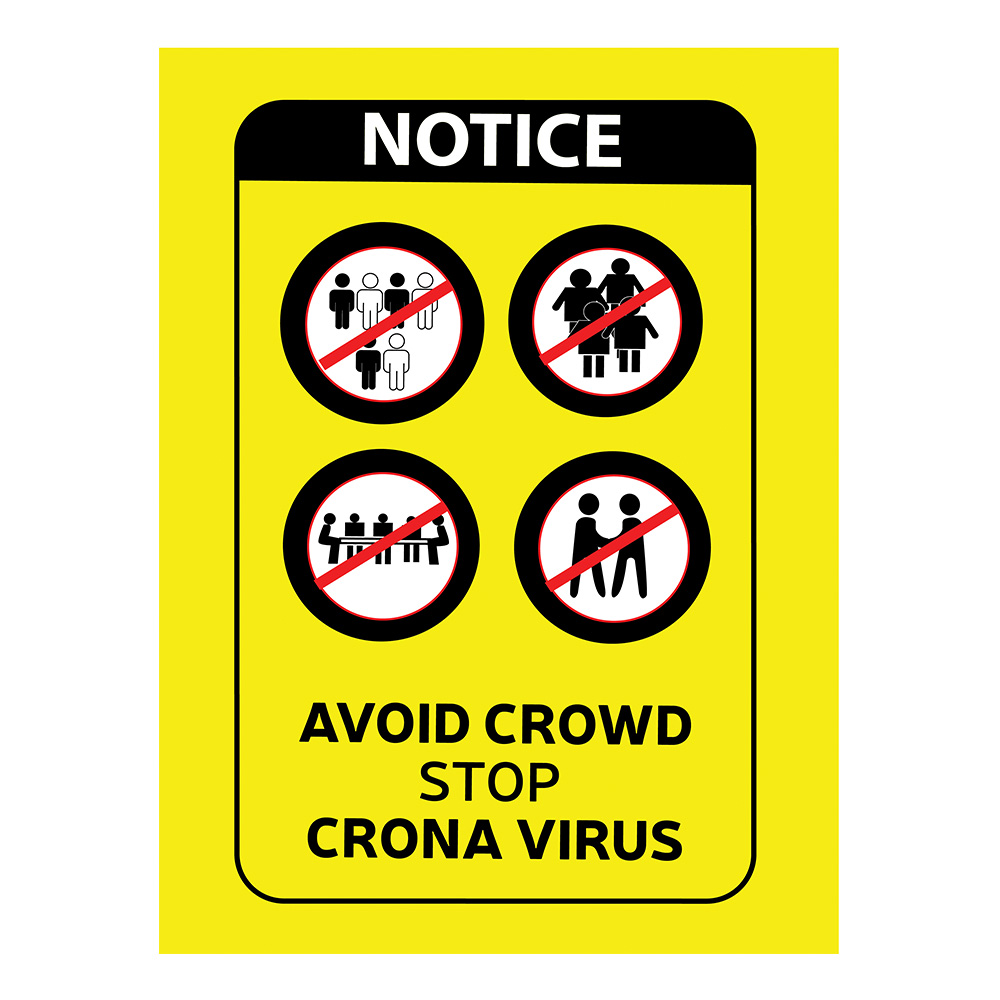 Avoid Crowd COVID Safety Sign