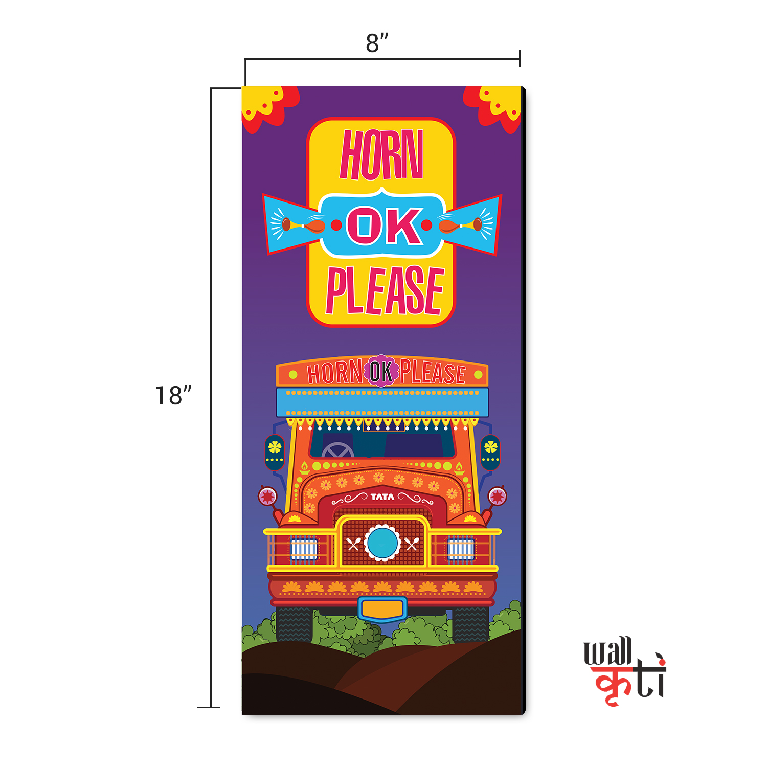 Horn Ok Please Vertical Wall Sign/Wall Painting - Image 2