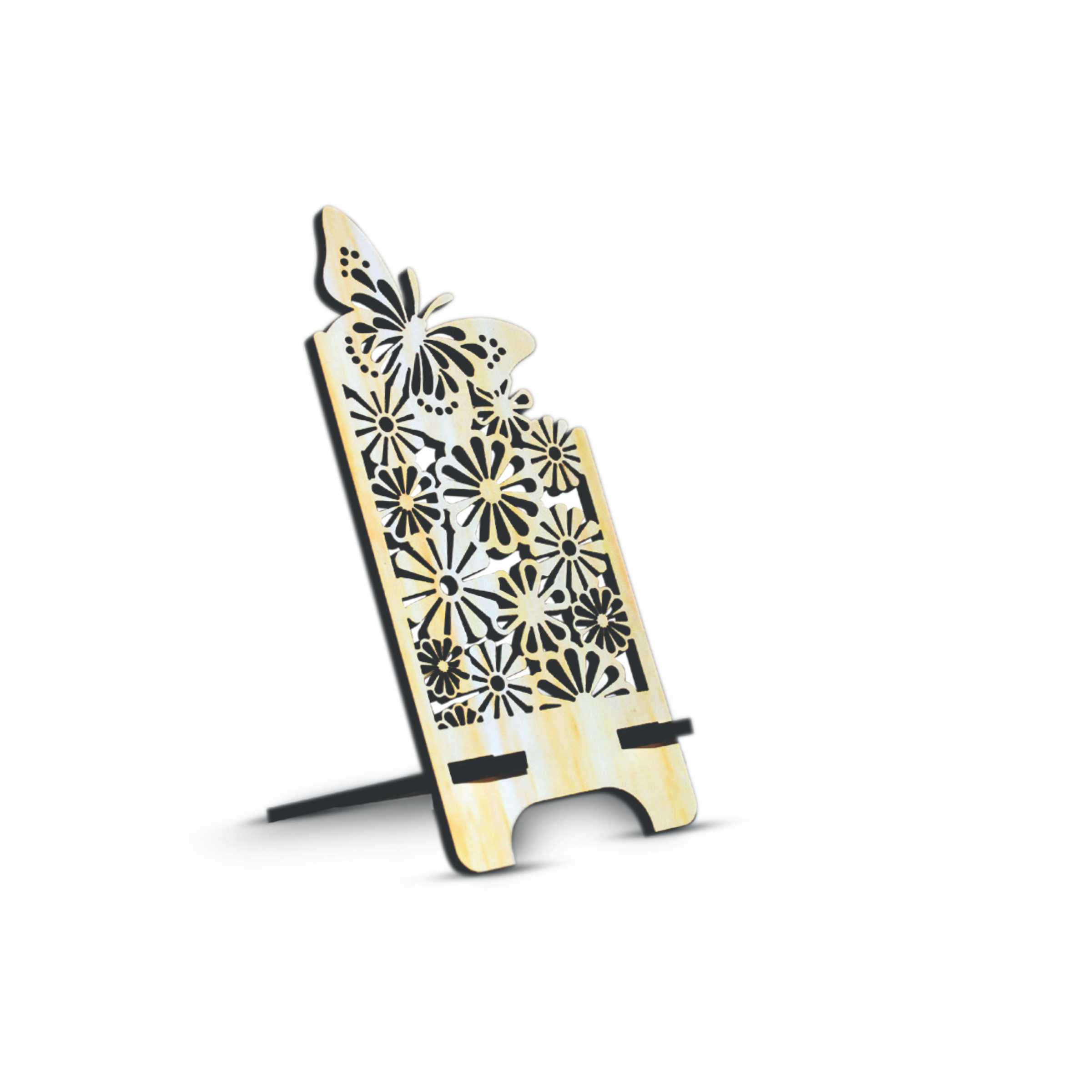 PMPS0013 Floral Design Wooden Mobile Stand