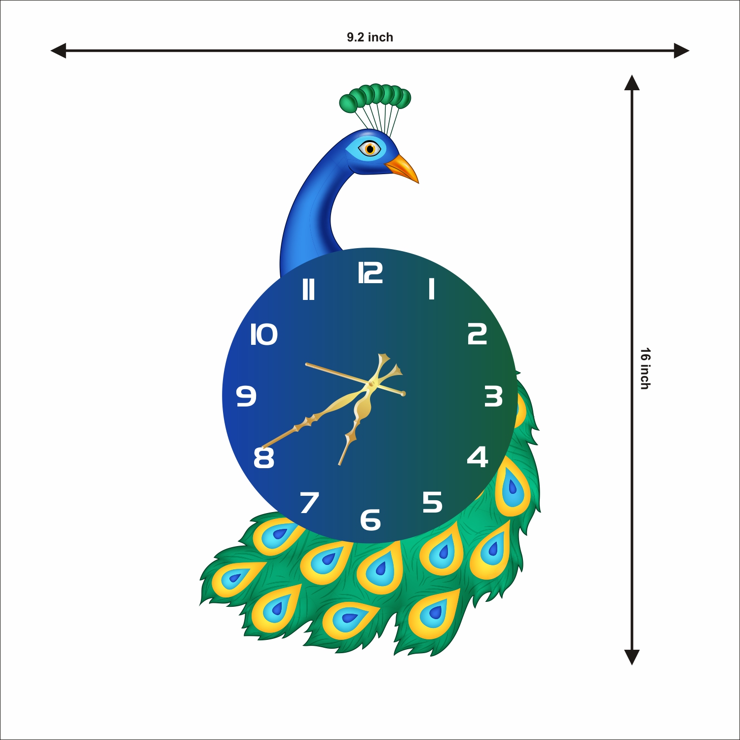 WKWC19 Wall Clock Peacock - Image 3