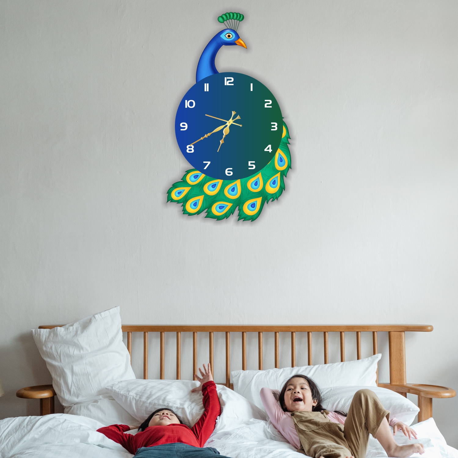 WKWC19 Wall Clock Peacock - Image 4