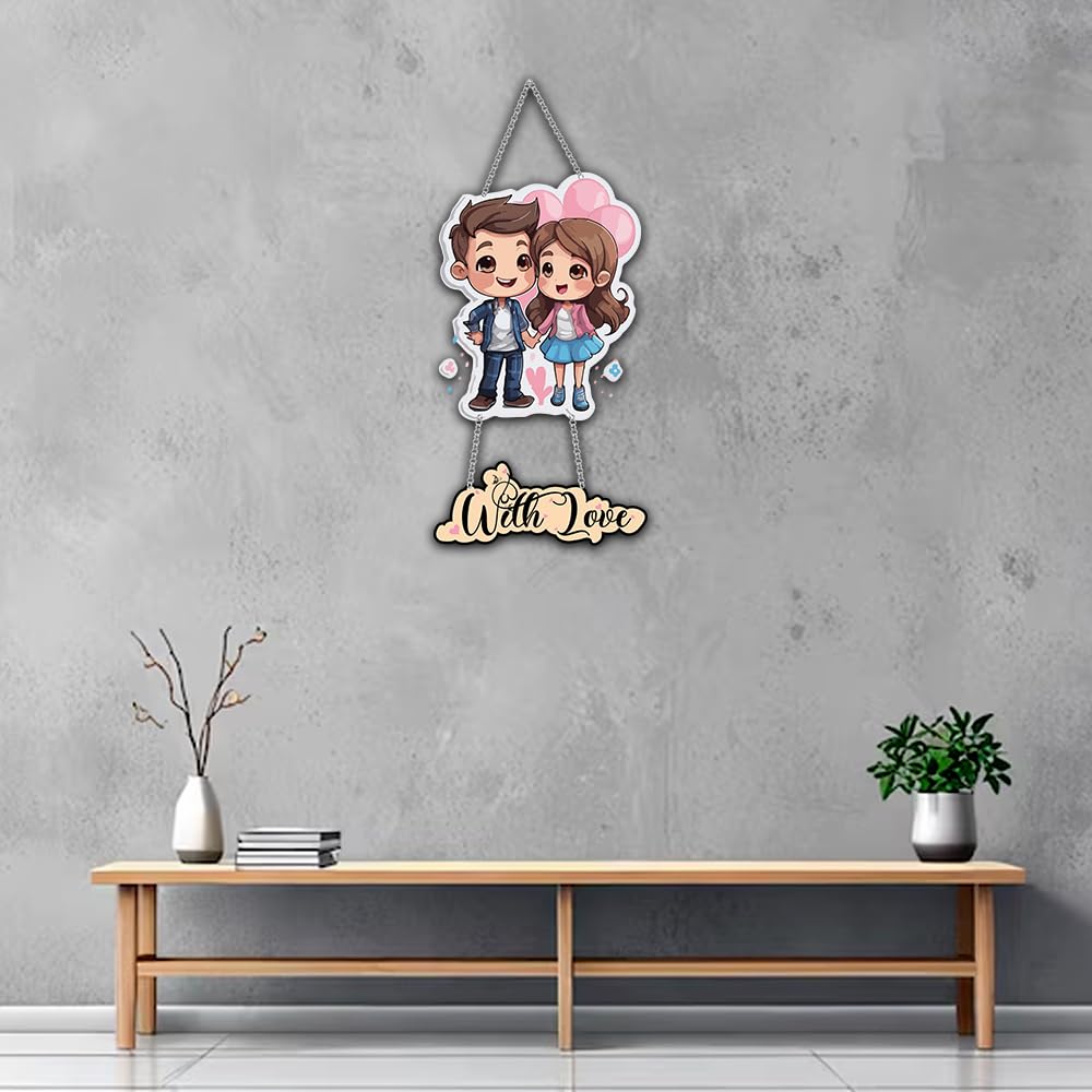 wallkriti Decorative Couple Wall Hanging, 25 cm, Acrylic - Image 4