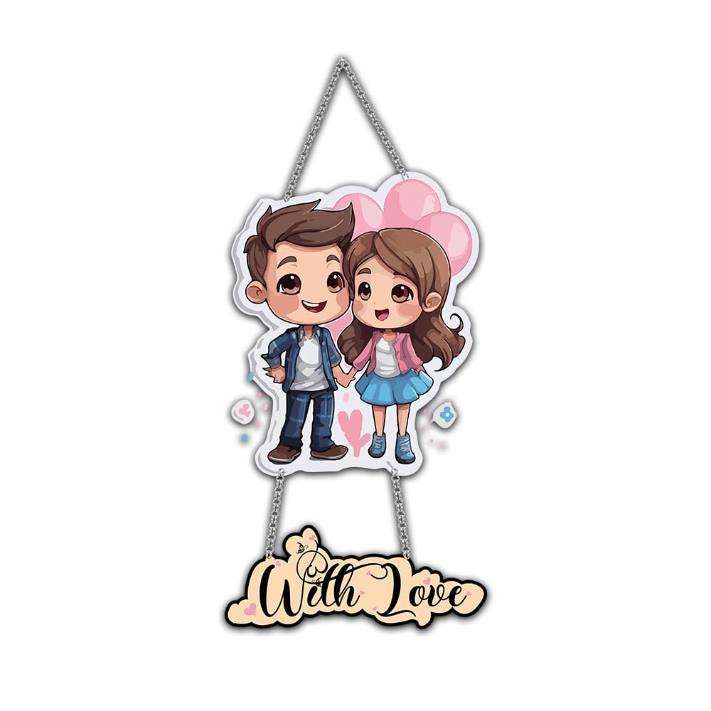 wallkriti Decorative Couple Wall Hanging, 25 cm, Acrylic