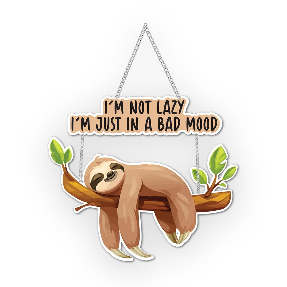 wallkriti Wall Hanging Decor, 16 x 13 cm, I'm Not Lazy Just in a Bad Mood