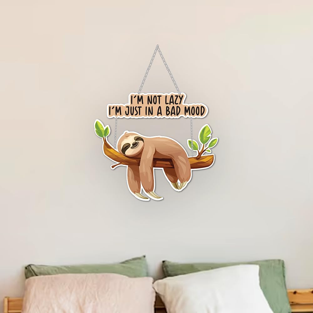 wallkriti Wall Hanging Decor, 16 x 13 cm, I'm Not Lazy Just in a Bad Mood - Image 5